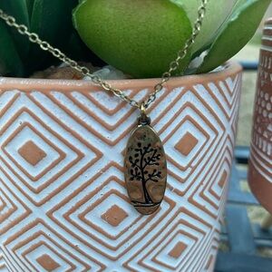 Elegant Gold Tree Pendant Necklace